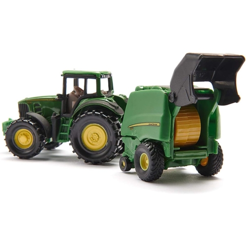 Traktor John Deere z prasą model metalowy SIKU S1665